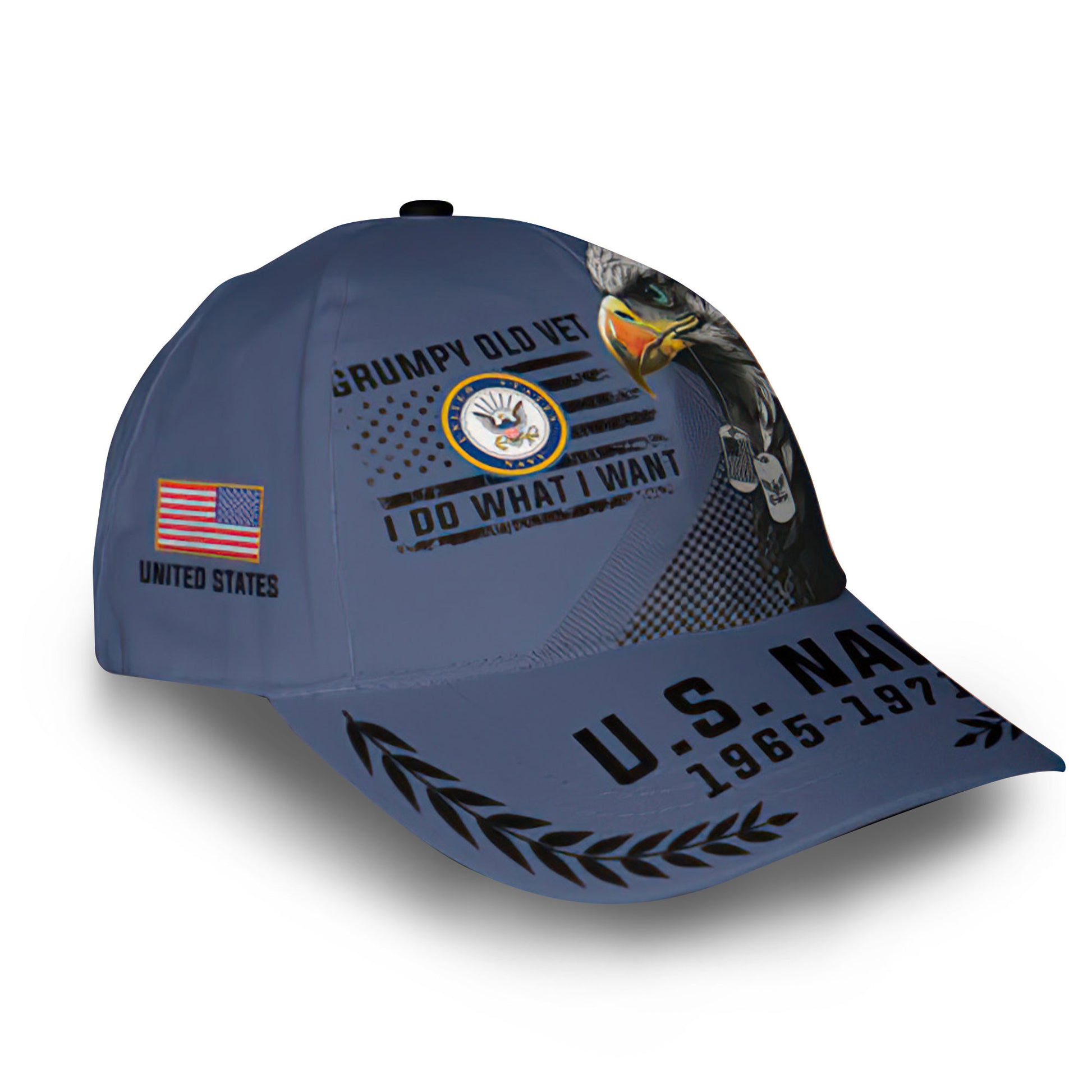 Premium US Navy Cap VPVC013202, Custom Name, Rank, Year, Gifts For Navy Veteran, Best Gifts On Father's Day, Armed Forces Day, Independence Day, Veterans Day.