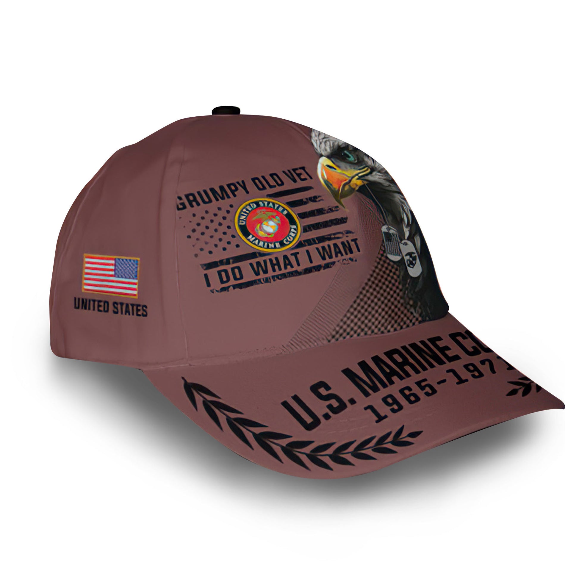 Premium USMC Cap VPVC013203, Custom Name, Rank, Year, Gifts For Marine Veteran, Best Gifts On Father's Day, Armed Forces Day, Independence Day, Veterans Day.