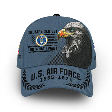 Premium USAF Cap VPVC013204, Custom Name, Rank, Year, Gifts For Air Force Veteran, Best Gifts On Father's Day, Armed Forces Day, Independence Day, Veterans Day.