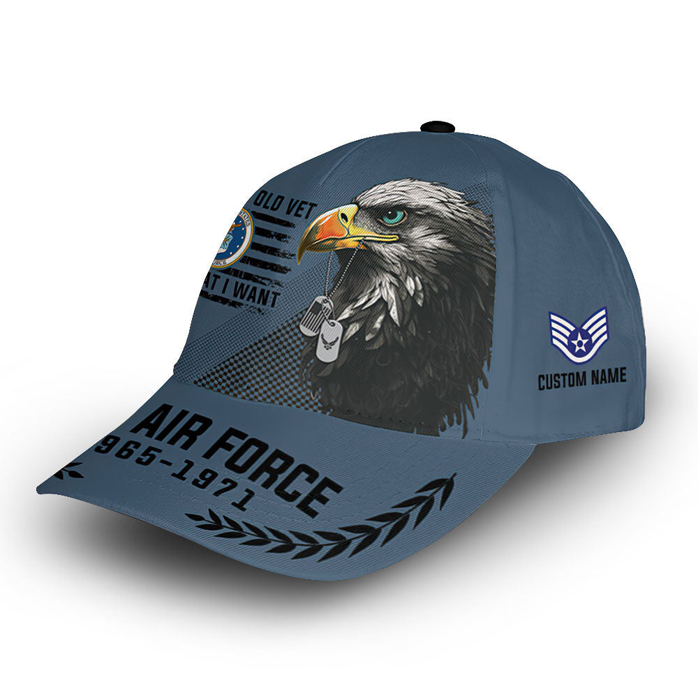 Premium USAF Cap VPVC013204, Custom Name, Rank, Year, Gifts For Air Force Veteran, Best Gifts On Father's Day, Armed Forces Day, Independence Day, Veterans Day.