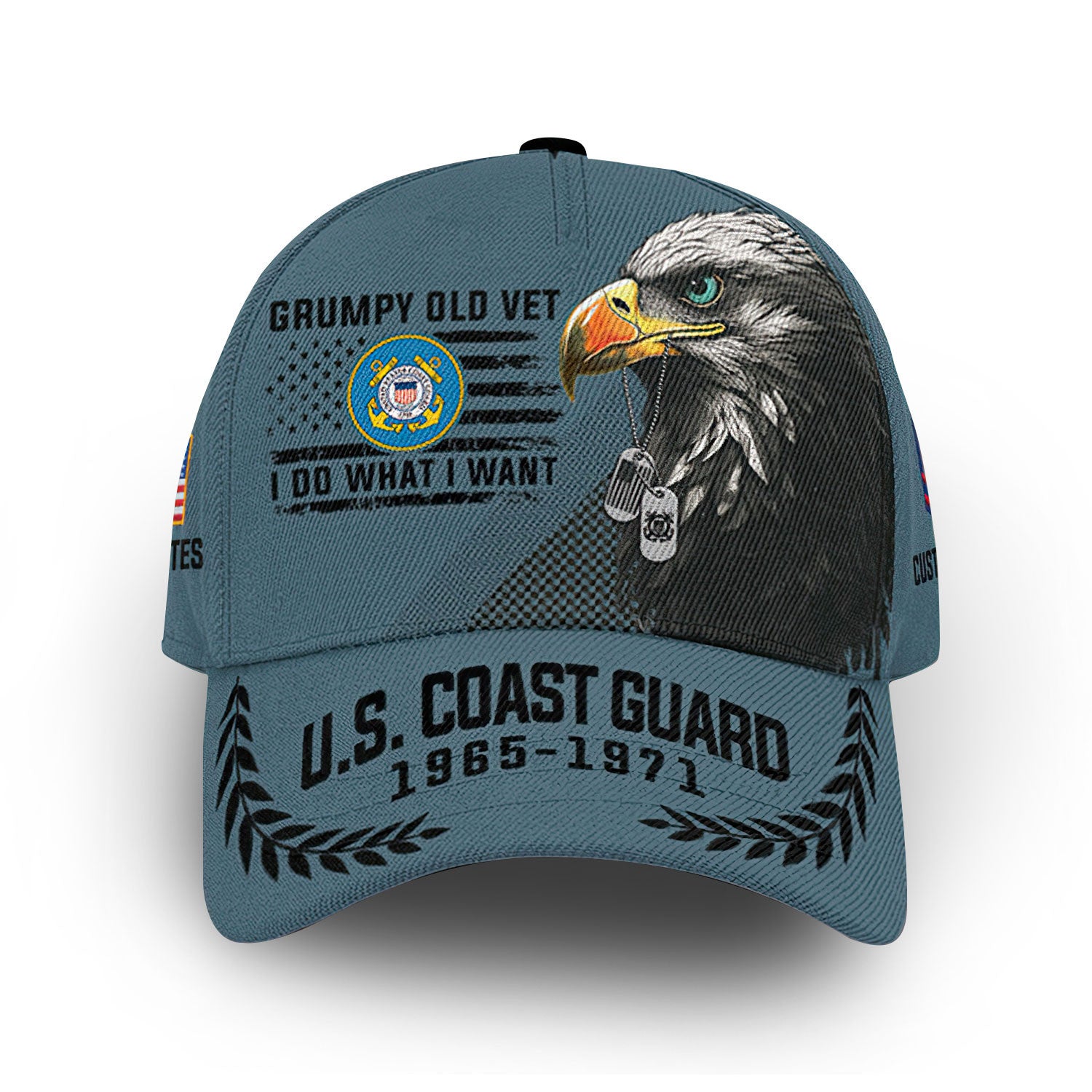 Premium USCG Cap VPVC013205, Custom Name, Rank, Year, Gifts For Coast Guard Veteran, Best Gifts On Father's Day, Armed Forces Day, Independence Day, Veterans Day.