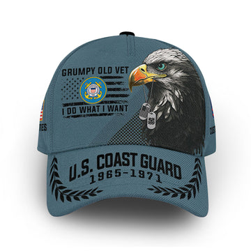 Premium USCG Cap VPVC013205, Custom Name, Rank, Year, Gifts For Coast Guard Veteran, Best Gifts On Father's Day, Armed Forces Day, Independence Day, Veterans Day.