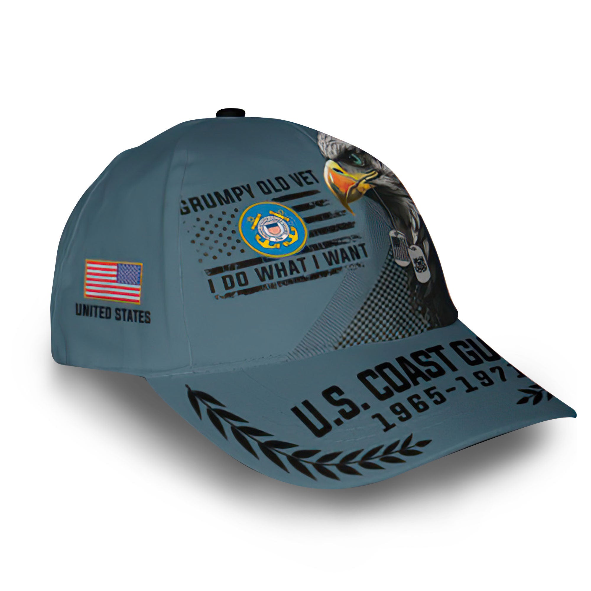 Premium USCG Cap VPVC013205, Custom Name, Rank, Year, Gifts For Coast Guard Veteran, Best Gifts On Father's Day, Armed Forces Day, Independence Day, Veterans Day.