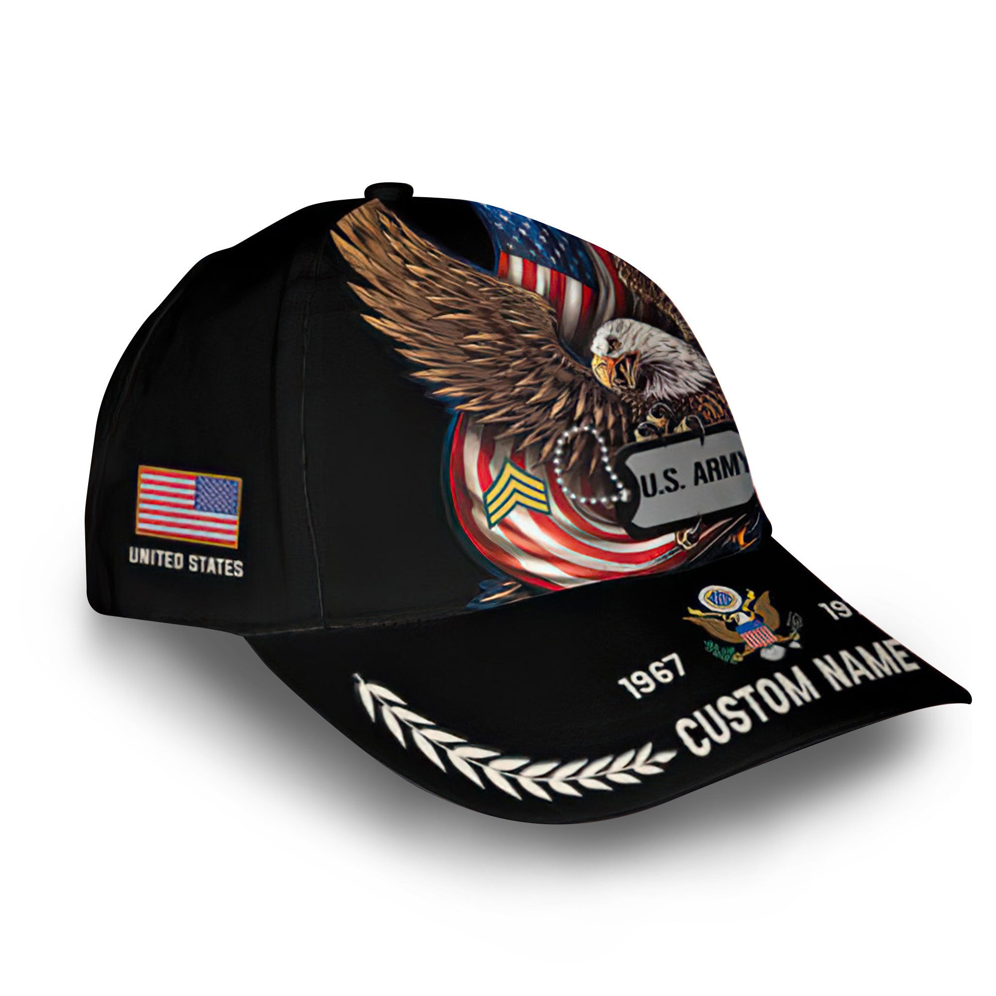 Premium US Army Cap VPVC013206, Custom Name, Rank, Year, Gifts For Army Veteran, Best Gifts On Father's Day, Armed Forces Day, Independence Day, Veterans Day.