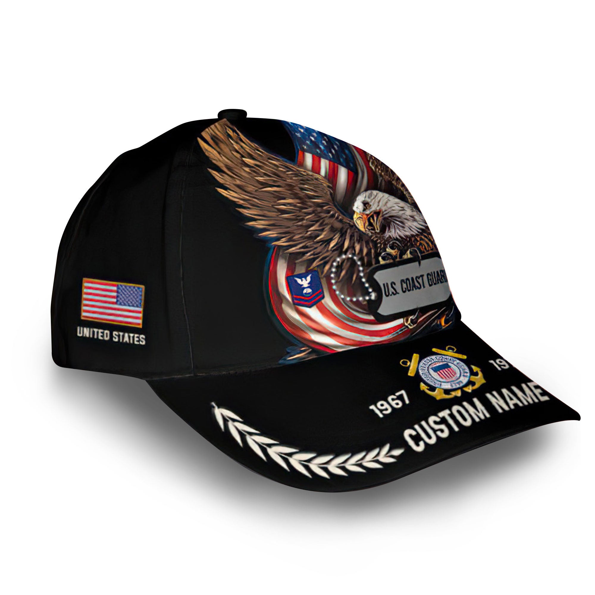 Premium USCG Cap VPVC013210, Custom Name, Rank, Year, Gifts For Coast Guard Veteran, Best Gifts On Father's Day, Armed Forces Day, Independence Day, Veterans Day.