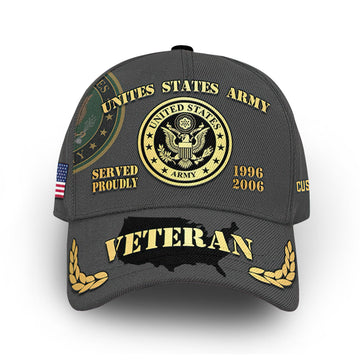 Unique Custom Name, Rank, Year, US Army Cap VPVC013306, Gifts For Army Veteran, Gifts For Dad, For Husband, Best Gifts On Father's Day, Independence Day, Veterans Day.