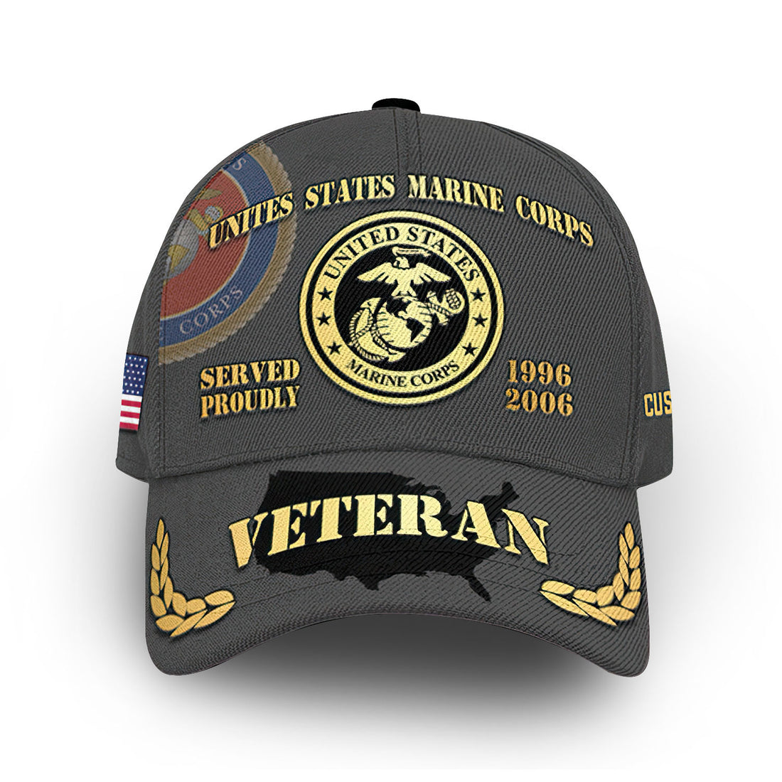 Unique Custom Name, Rank, Year, USMC Cap VPVC013308, Gifts For Marine Veteran, Gifts For Dad, For Husband, Best Gifts On Father's Day, Independence Day, Veterans Day.