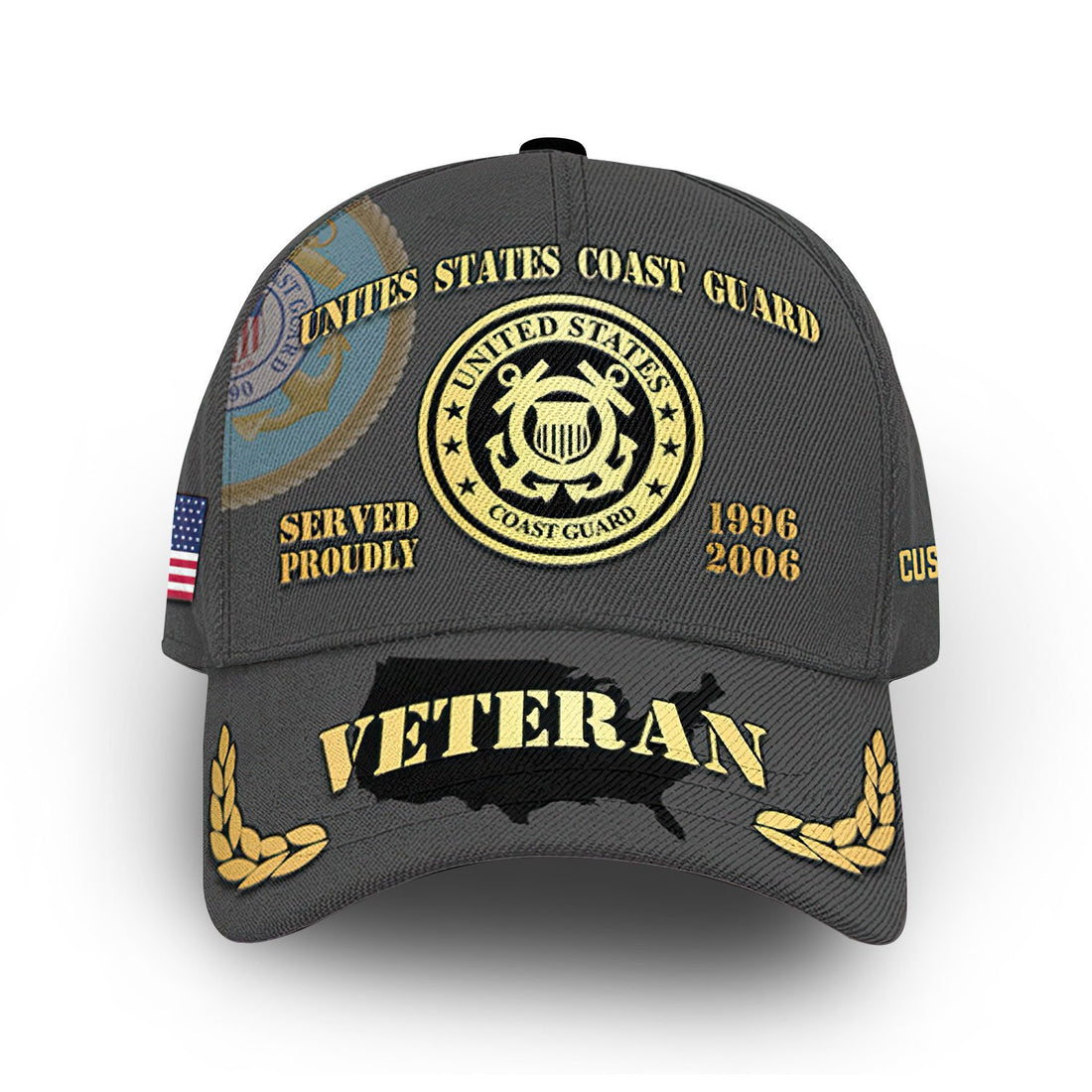 Unique Custom Name, Rank, Year, USCG Cap VPVC013310, Gifts For Coast Guard Veteran, Gifts For Dad, For Husband, Best Gifts On Father's Day, Independence Day, Veterans Day.