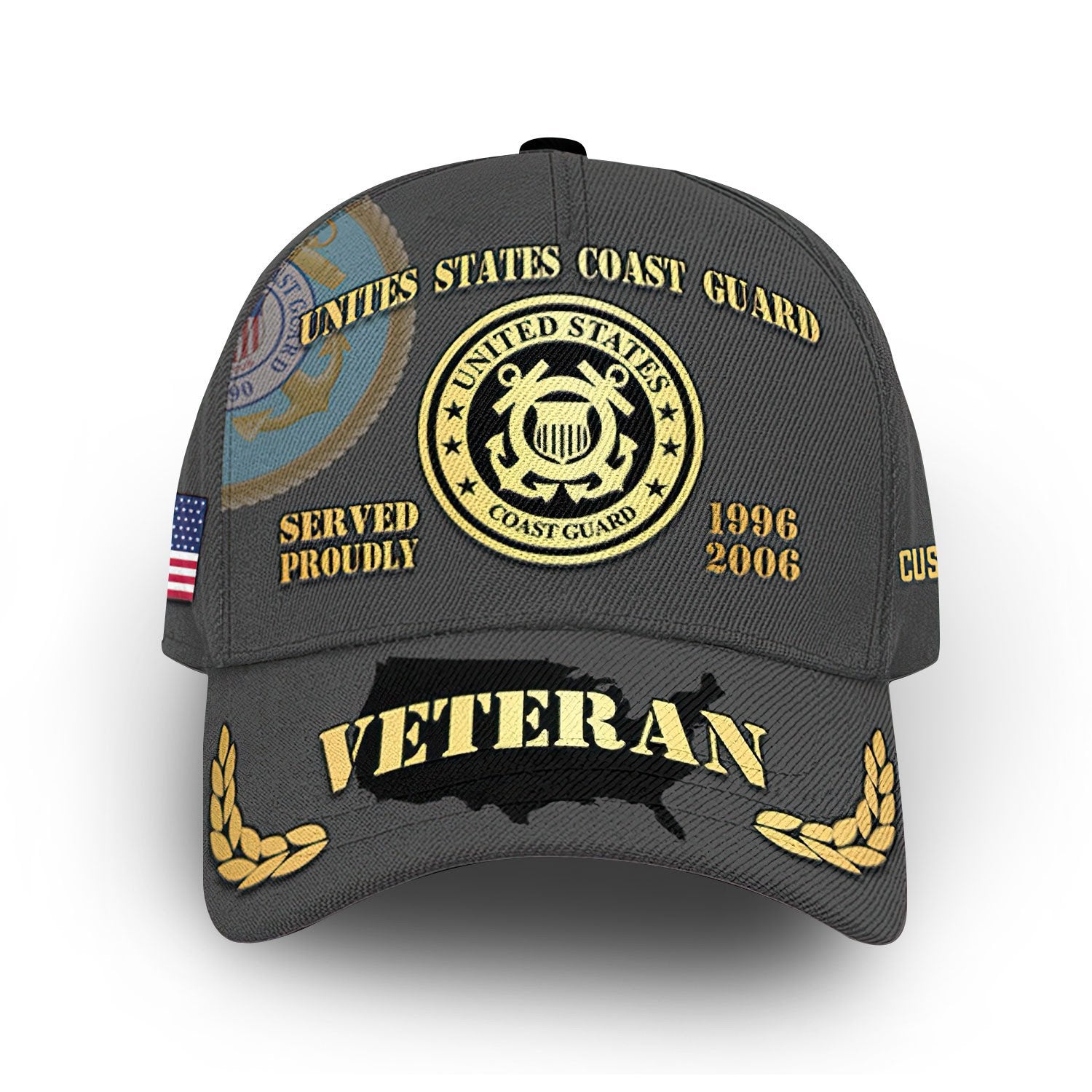 Unique Custom Name, Rank, Year, USCG Cap VPVC013310, Gifts For Coast Guard Veteran, Gifts For Dad, For Husband, Best Gifts On Father's Day, Independence Day, Veterans Day.
