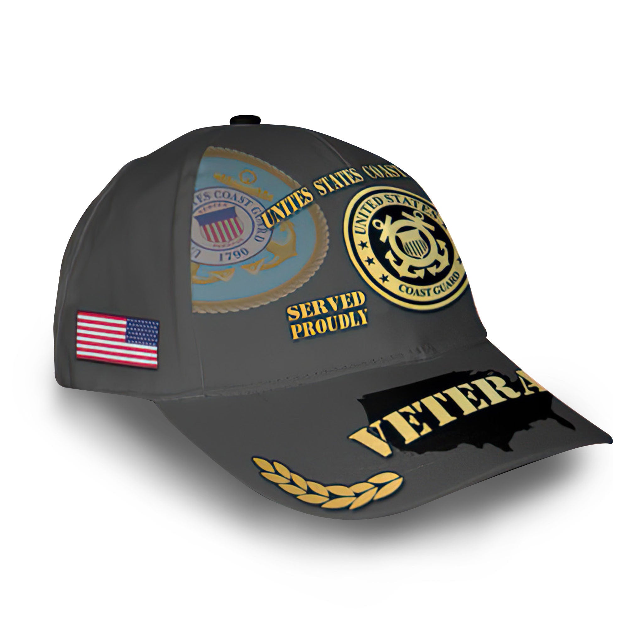 Unique Custom Name, Rank, Year, USCG Cap VPVC013310, Gifts For Coast Guard Veteran, Gifts For Dad, For Husband, Best Gifts On Father's Day, Independence Day, Veterans Day.