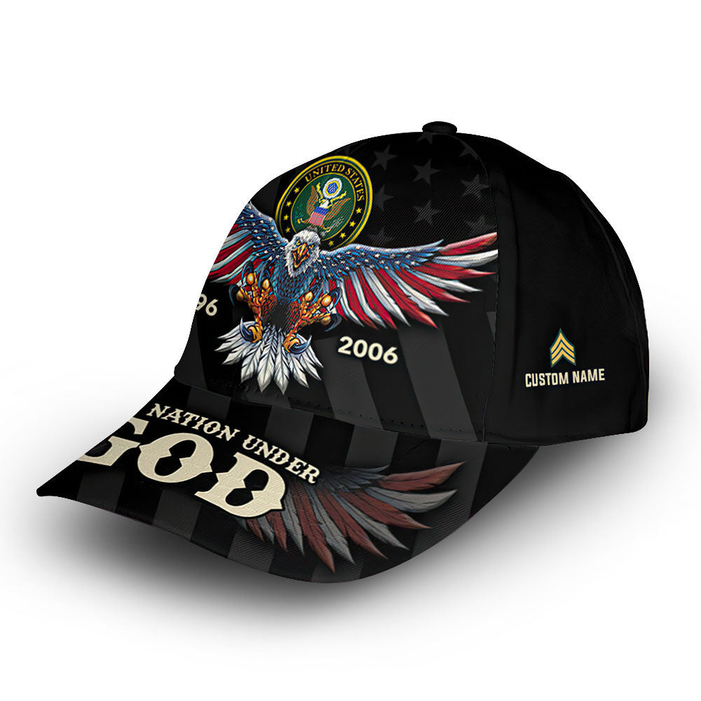 Unique Custom Name, Rank, Year, US Army Cap VPVC013401, Gifts For Army Veteran, Gifts For Dad, For Husband, Best Gifts On Father's Day, Independence Day, Veterans Day.