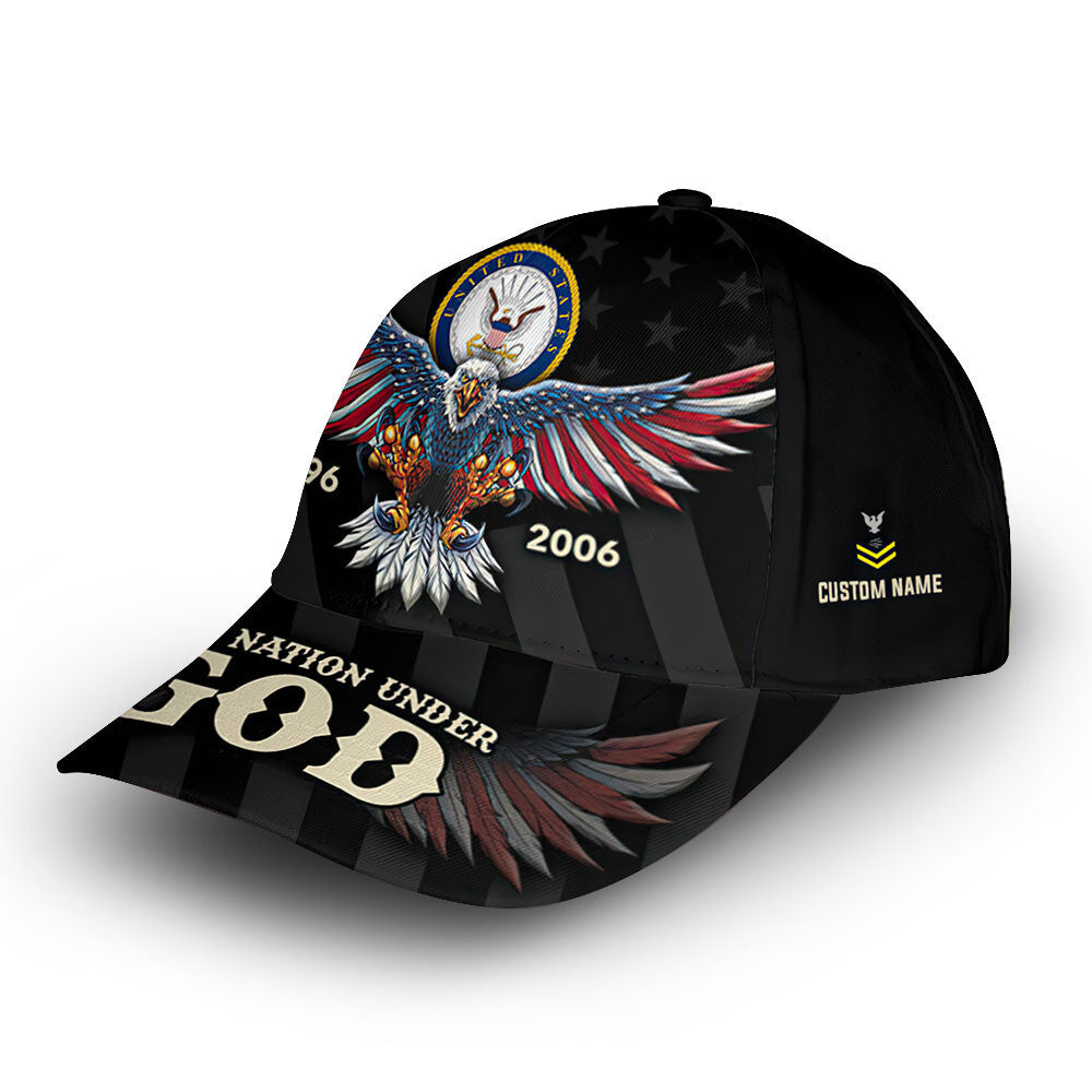 Unique Custom Name, Rank, Year, US Navy Cap VPVC013402, Gifts For Navy Veteran, Gifts For Dad, For Husband, Best Gifts On Father's Day, Independence Day, Veterans Day.