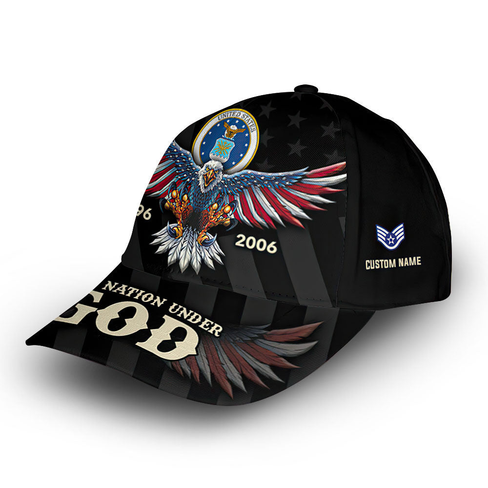 Unique Custom Name, Rank, Year, USAF Cap VPVC013404, Gifts For Air Force Veteran, Gifts For Dad, For Husband, Best Gifts On Father's Day, Independence Day, Veterans Day.