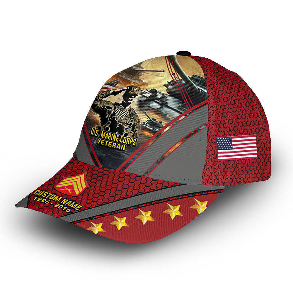 USMC Custom Cap VPVC013408, Gifts For Marine Veteran, Best Gifts On Father's Day, Armed Forces Day, Independence Day, Veterans Day.