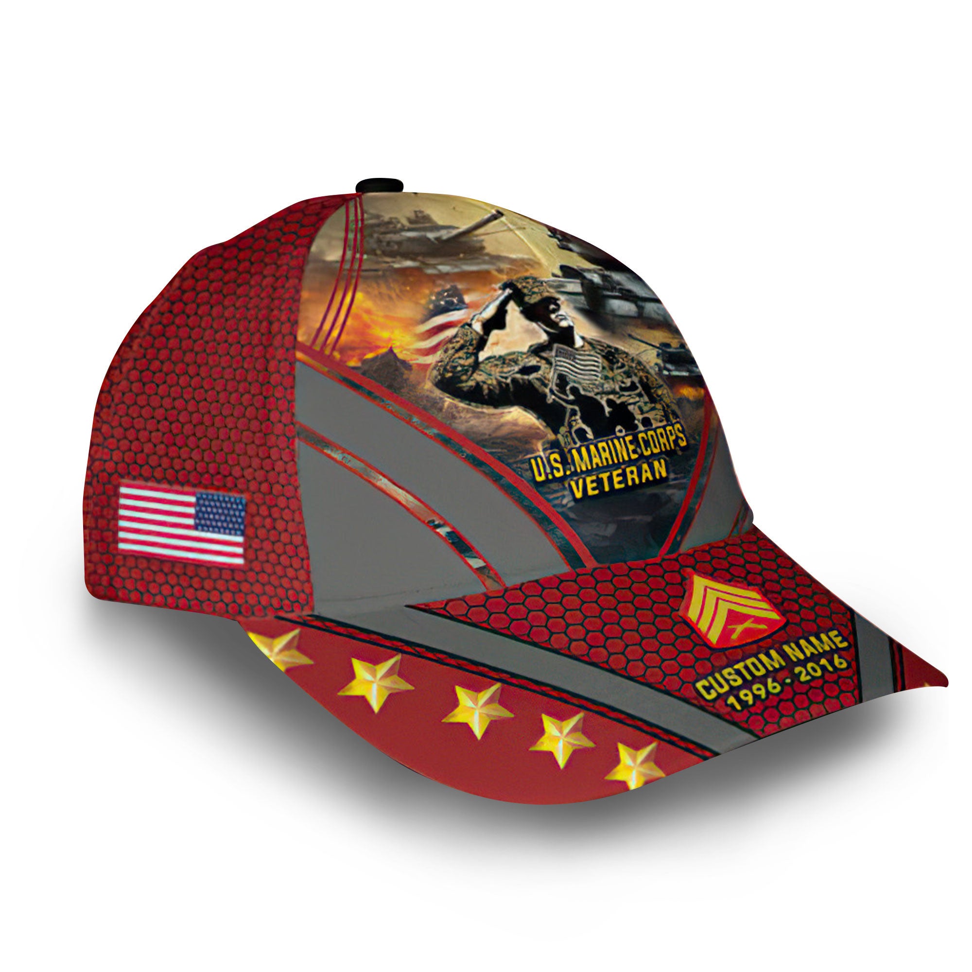 USMC Custom Cap VPVC013408, Gifts For Marine Veteran, Best Gifts On Father's Day, Armed Forces Day, Independence Day, Veterans Day.