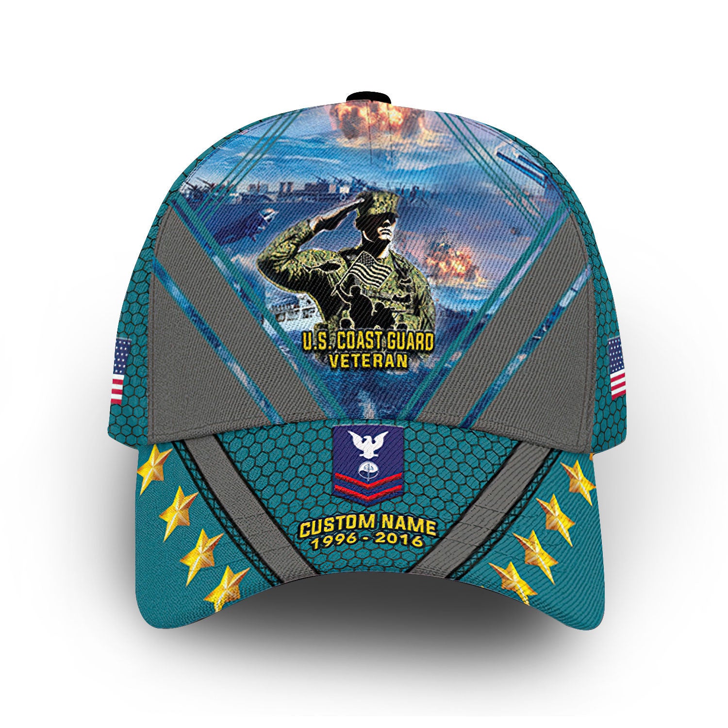 USCG Custom Cap VPVC013410, Gifts For Coast Guard Veteran, Best Gifts On Father's Day, Armed Forces Day, Independence Day, Veterans Day.