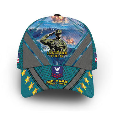 USCG Custom Cap VPVC013410, Gifts For Coast Guard Veteran, Best Gifts On Father's Day, Armed Forces Day, Independence Day, Veterans Day.
