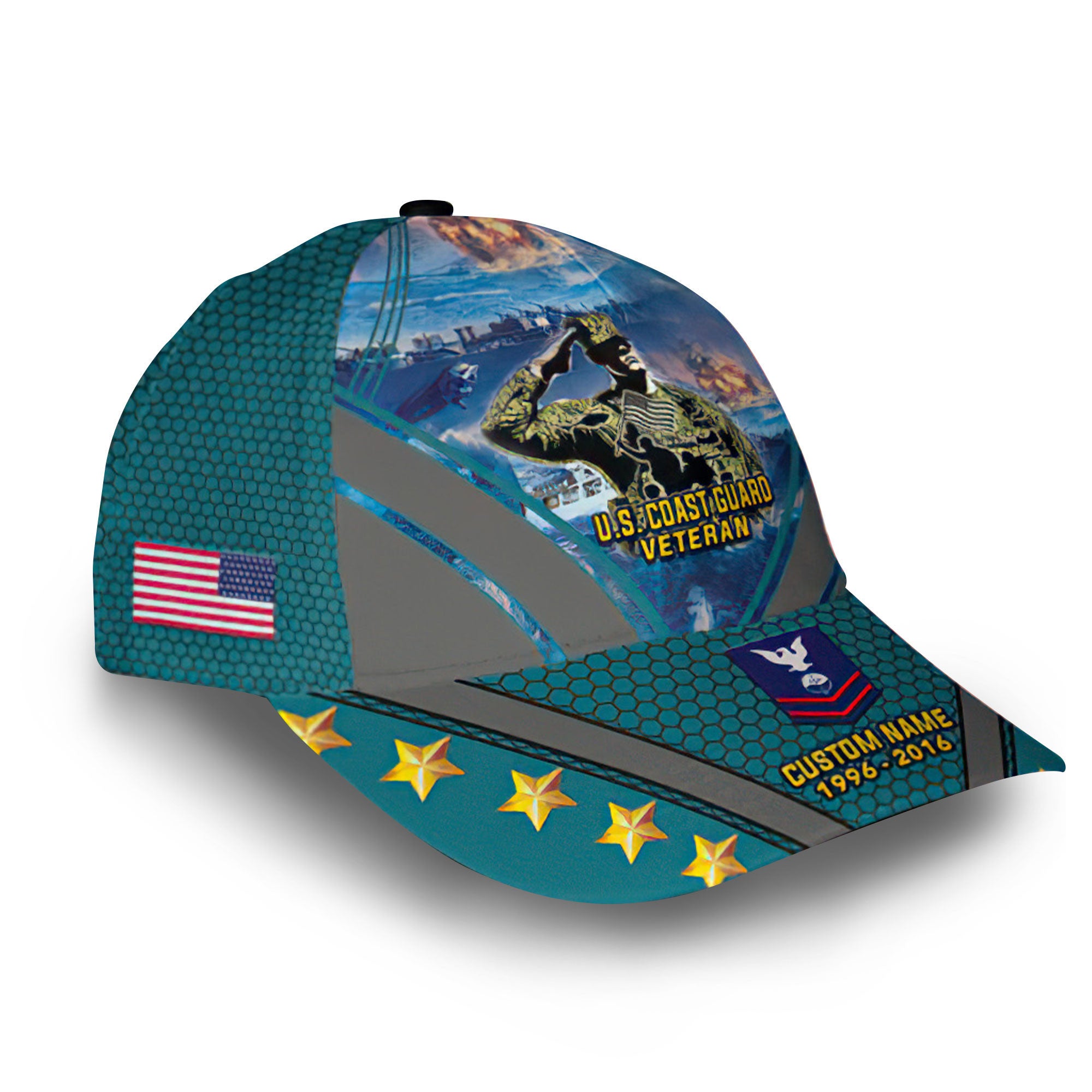 USCG Custom Cap VPVC013410, Gifts For Coast Guard Veteran, Best Gifts On Father's Day, Armed Forces Day, Independence Day, Veterans Day.