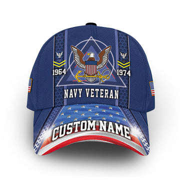 US Navy Custom Cap VPVC013502, Gifts For Navy Veteran, Best Gifts On Father's Day, Armed Forces Day, Independence Day, Veterans Day.
