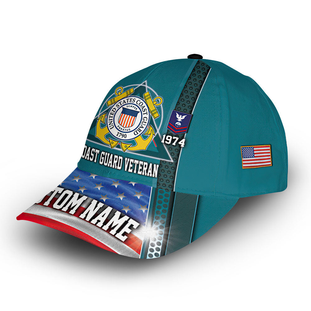 USCG Custom Cap VPVC013505, Gifts For Coast Guard Veteran, Best Gifts On Father's Day, Armed Forces Day, Independence Day, Veterans Day.