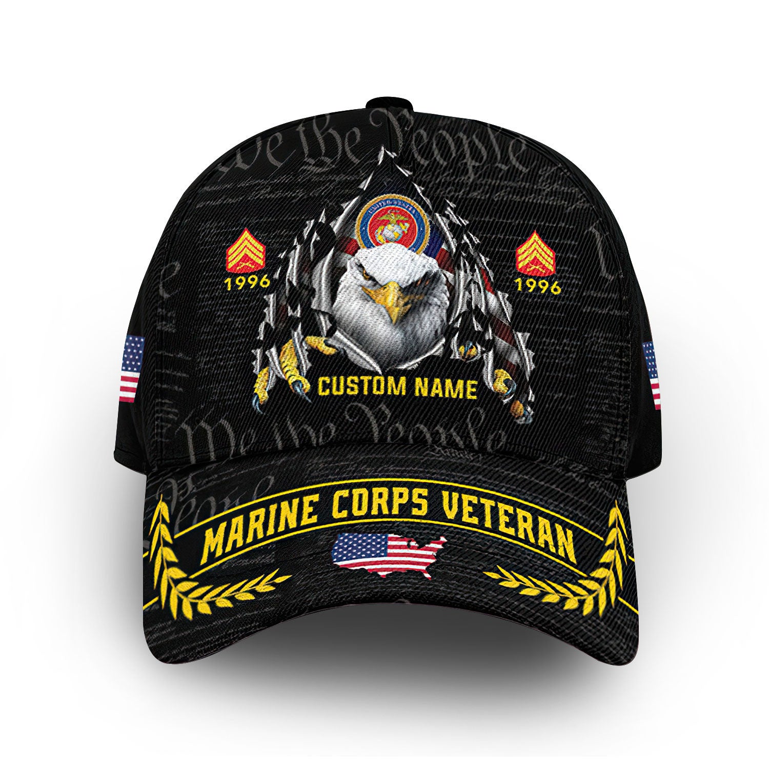Premium Custom USMC Cap VPVC013508, Gifts For Marine Veteran, Best Gifts On Father's Day, Armed Forces Day, Independence Day, Veterans Day.