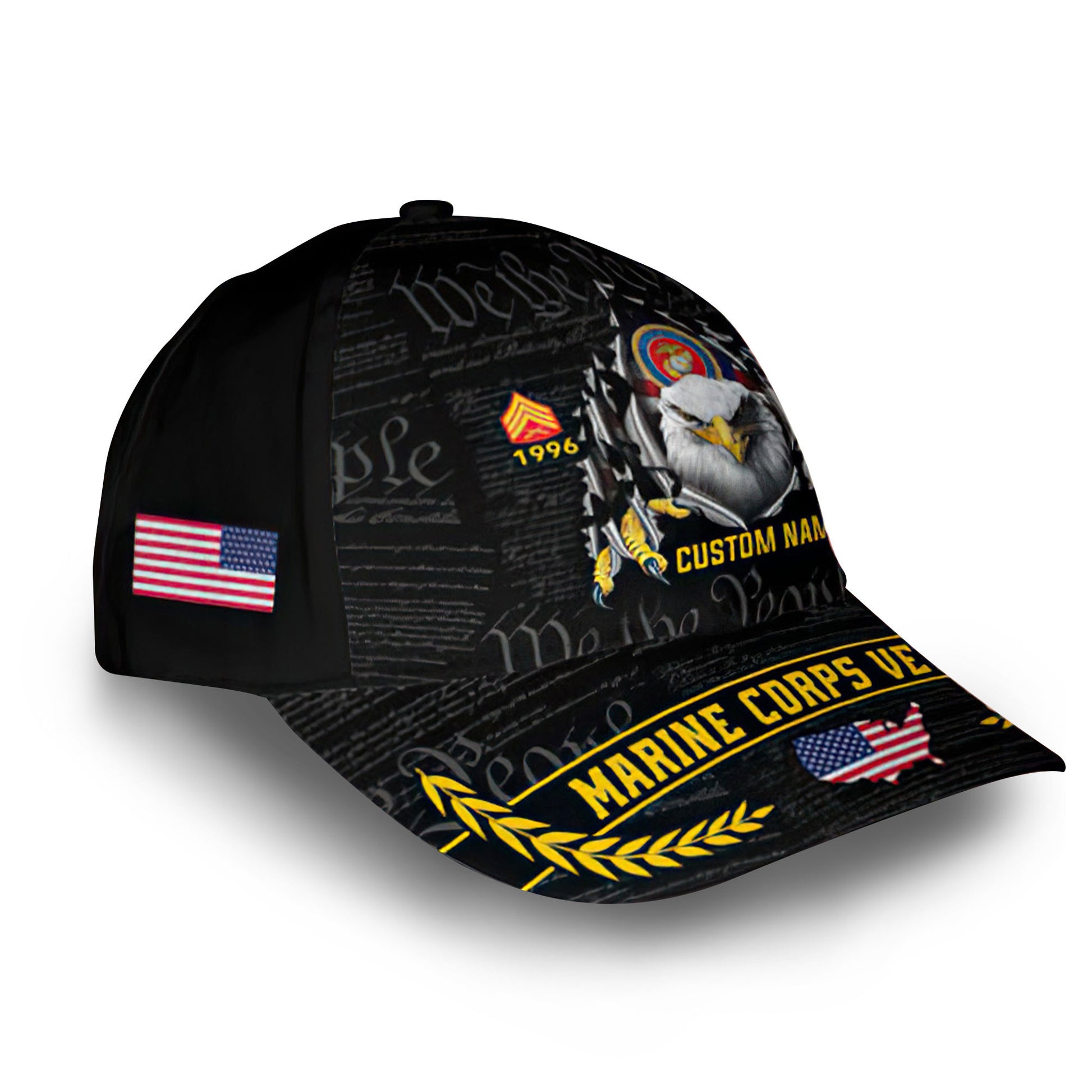 Premium Custom USMC Cap VPVC013508, Gifts For Marine Veteran, Best Gifts On Father's Day, Armed Forces Day, Independence Day, Veterans Day.