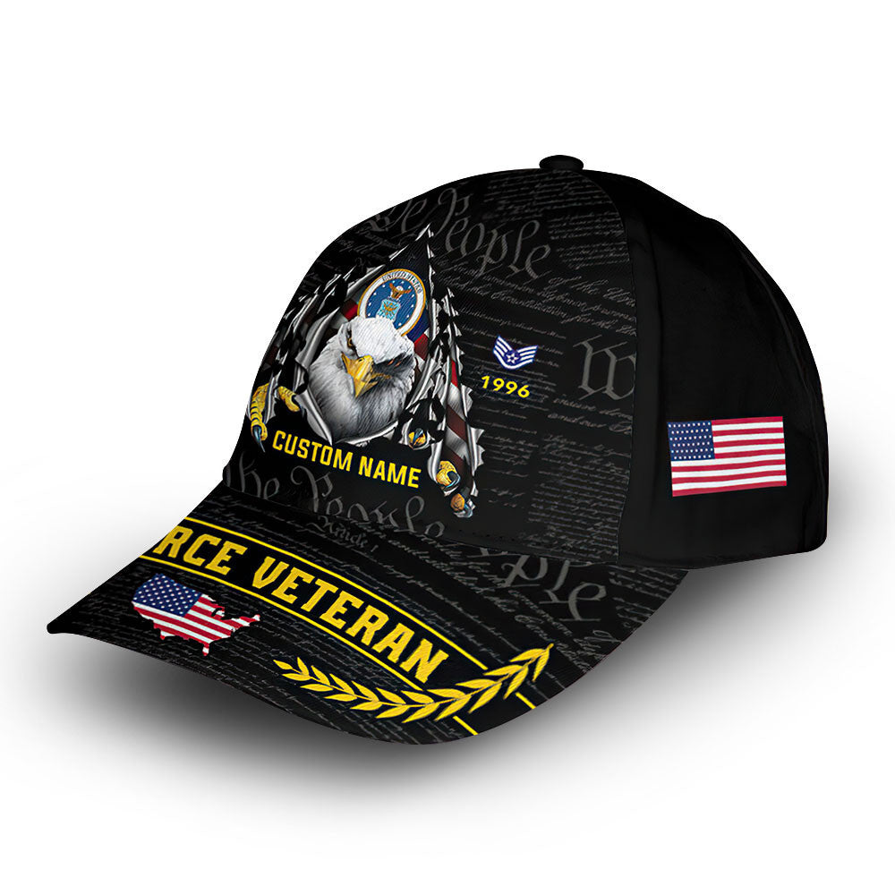 Premium Custom USAF Cap VPVC013509, Gifts For Air Force Veteran, Best Gifts On Father's Day, Armed Forces Day, Independence Day, Veterans Day.