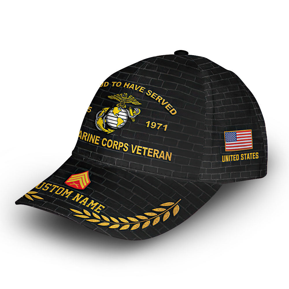 Premium Custom USMC Cap VPVC013603, Gifts For Marine Veteran, Best Gifts On Father's Day, Armed Forces Day, Independence Day, Veterans Day.