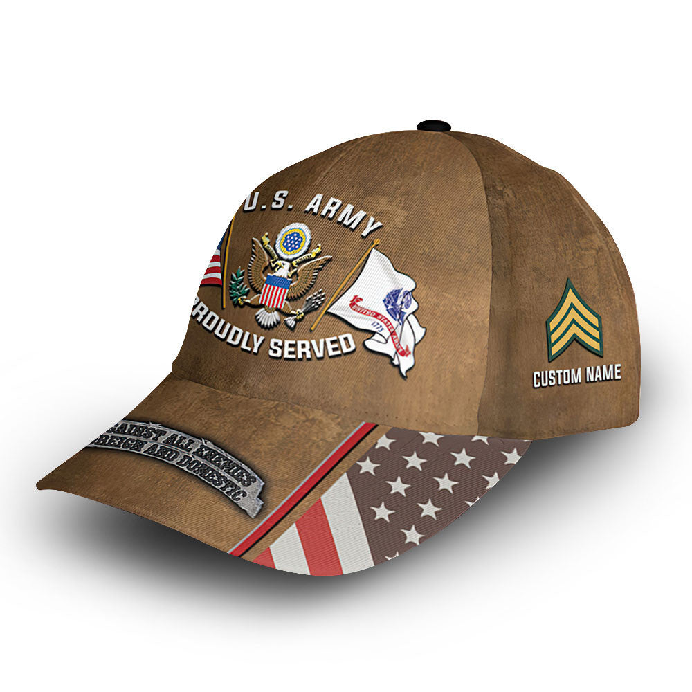 Premium Custom US Army Cap VPVC013606, Gifts For Army Veteran, Gifts For Dad, For Husband, Best Gifts On Father's Day, Armed Forces Day, Independence Day, Veterans Day.