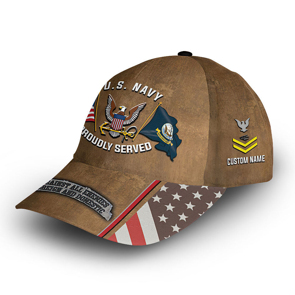 Premium Custom US Navy Cap VPVC013607, Gifts For Navy Veteran, Gifts For Dad, For Husband, Best Gifts On Father's Day, Armed Forces Day, Independence Day, Veterans Day.