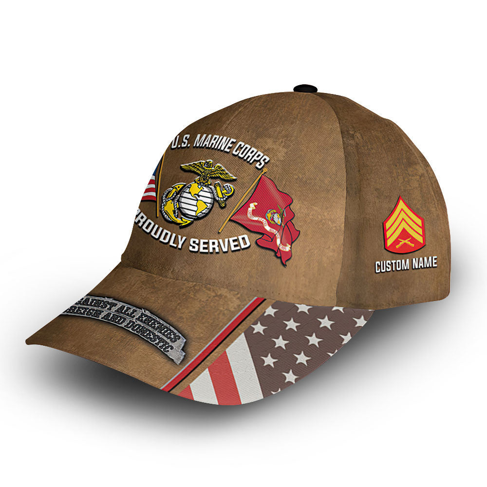 Premium Custom USMC Cap VPVC013608, Gifts For Marine Veteran, Gifts For Dad, For Husband, Best Gifts On Father's Day, Armed Forces Day, Independence Day, Veterans Day.