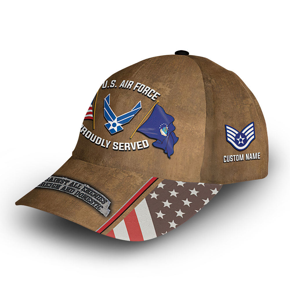 Premium Custom USAF Cap VPVC013609, Gifts For Air Force Veteran, Gifts For Dad, For Husband, Best Gifts On Father's Day, Armed Forces Day, Independence Day, Veterans Day.