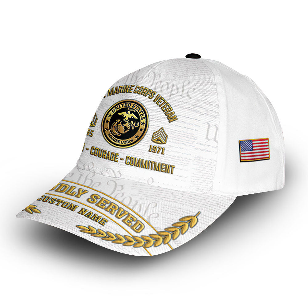 Premium Custom USMC Cap VPVC013703, Gifts For Marine Veteran, Gifts For Dad, For Husband, Best Gifts On Father's Day, Armed Forces Day, Independence Day, Veterans Day.