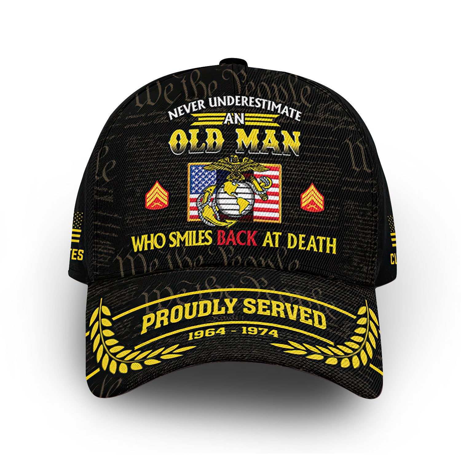 Premium Custom USMC Cap VPVC013708, Gifts For Marine Veteran, Gifts For Dad, For Husband, Best Gifts On Father's Day, Armed Forces Day, Independence Day, Veterans Day.