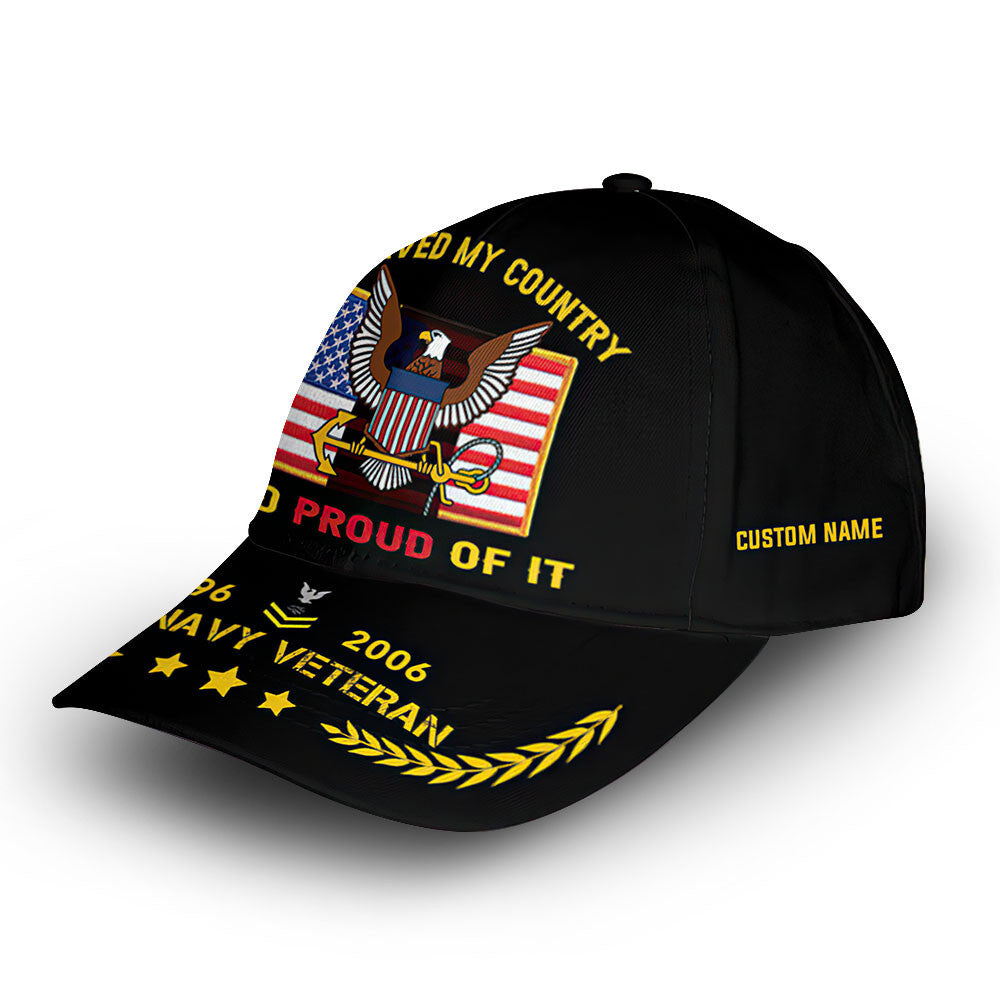 Unique Custom Name, Rank, Year, US Navy Cap VPVC013802, Gifts For Navy Veteran, Gifts For Dad, For Husband, Best Gifts On Father's Day, Independence Day, Veterans Day.