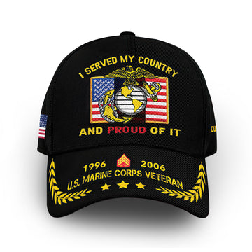Unique Custom Name, Rank, Year, USMC Cap VPVC013803, Gifts For Marine Veteran, Gifts For Dad, For Husband, Best Gifts On Father's Day, Independence Day, Veterans Day.