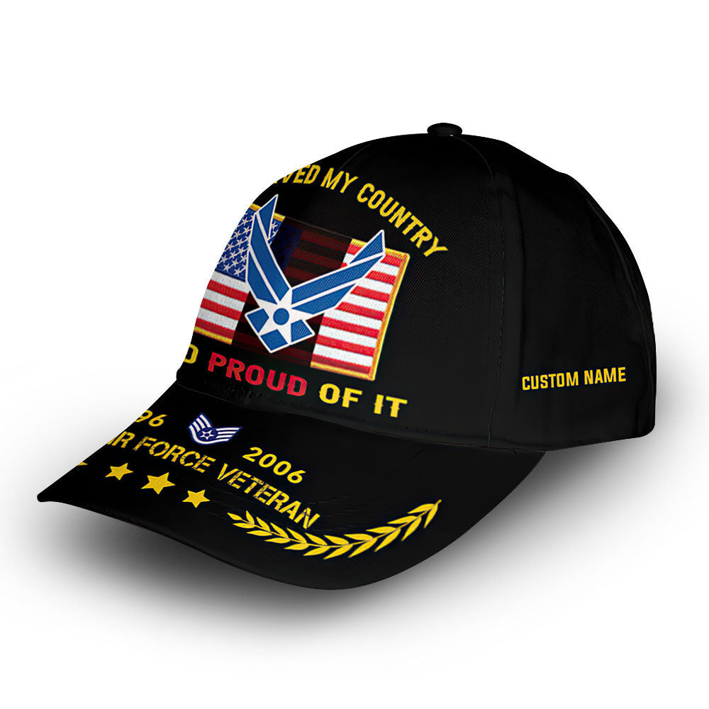 Unique Custom Name, Rank, Year, USAF Cap VPVC013804, Gifts For Air Force Veteran, Gifts For Dad, For Husband, Best Gifts On Father's Day, Independence Day, Veterans Day.