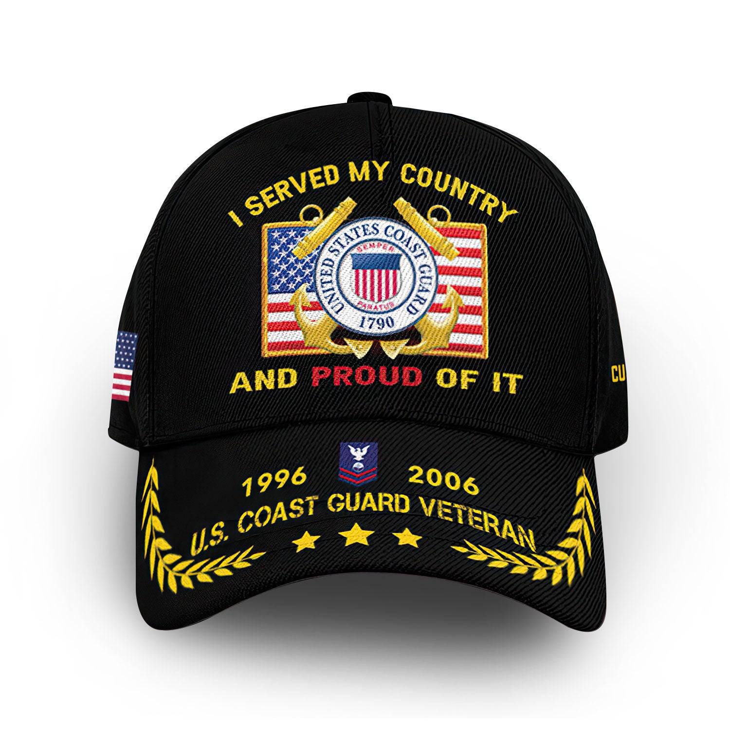 Unique Custom Name, Rank, Year, USCG Cap VPVC013805, Gifts For Coast Guard Veteran, Gifts For Dad, For Husband, Best Gifts On Father's Day, Independence Day, Veterans Day.