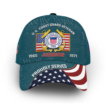 Unique Custom Name, Rank, Year, USCG Cap VPVC013810, Gifts For Coast Guard Veteran, Gifts For Dad, For Husband, Best Gifts On Father's Day, Independence Day, Veterans Day.