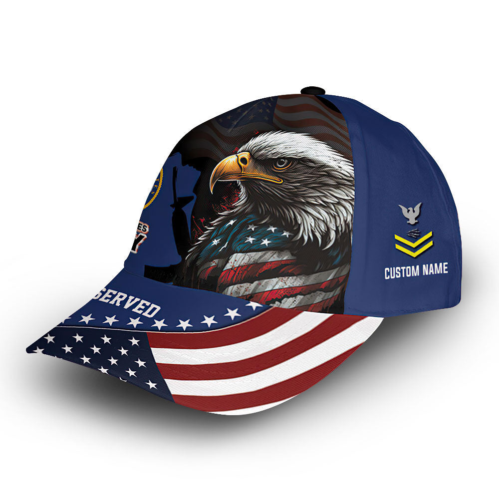 US Navy Custom Cap VPVC013902, Gifts For Navy Veteran, Best Gifts On Father's Day, Armed Forces Day, Independence Day, Veterans Day.