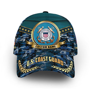 USCG Custom Cap VPVC013910, Gifts For Coast Guard Veteran, Best Gifts On Father's Day, Armed Forces Day, Independence Day, Veterans Day.