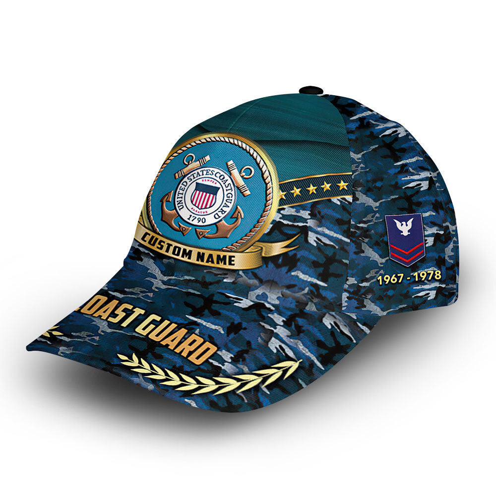 USCG Custom Cap VPVC013910, Gifts For Coast Guard Veteran, Best Gifts On Father's Day, Armed Forces Day, Independence Day, Veterans Day.