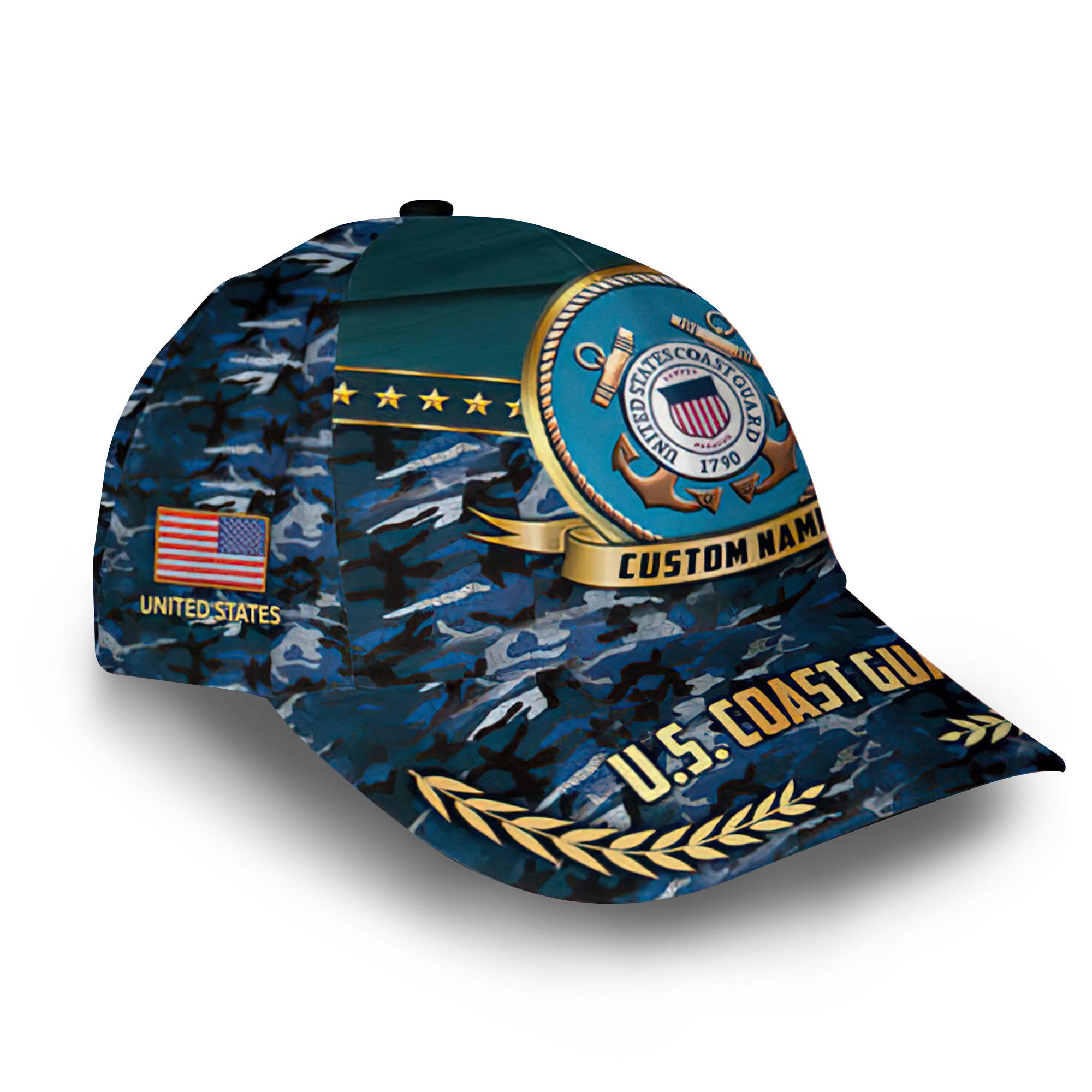 USCG Custom Cap VPVC013910, Gifts For Coast Guard Veteran, Best Gifts On Father's Day, Armed Forces Day, Independence Day, Veterans Day.