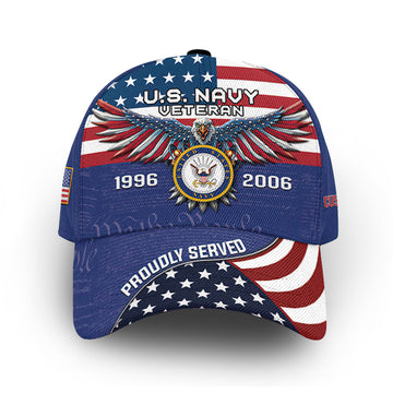 Premium Custom US Navy Cap VPVC014002, Gifts For Navy Veteran, Best Gifts On Father's Day, Armed Forces Day, Independence Day, Veterans Day.