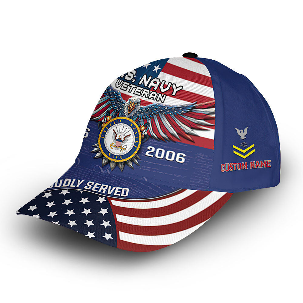 Premium Custom US Navy Cap VPVC014002, Gifts For Navy Veteran, Best Gifts On Father's Day, Armed Forces Day, Independence Day, Veterans Day.