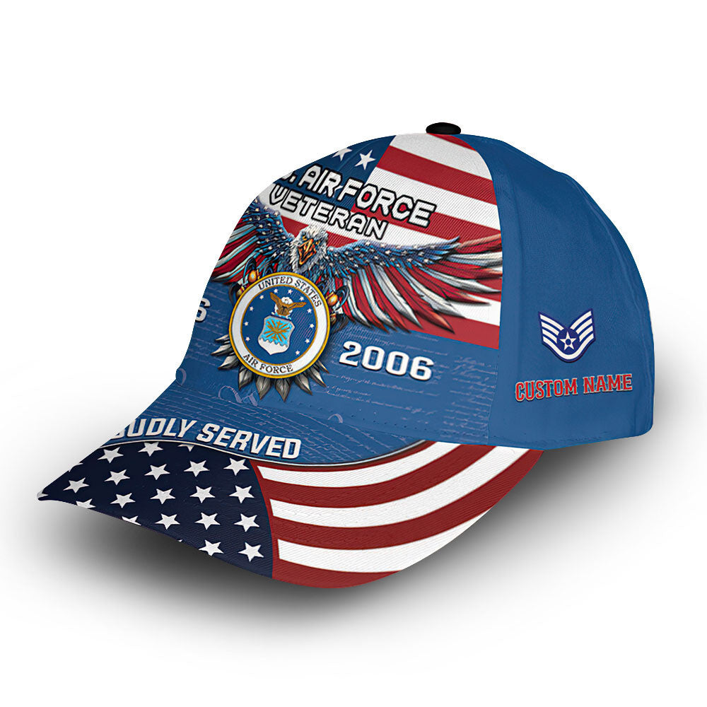 Premium Custom USAF Cap VPVC014004, Gifts For Air Force Veteran, Best Gifts On Father's Day, Armed Forces Day, Independence Day, Veterans Day.