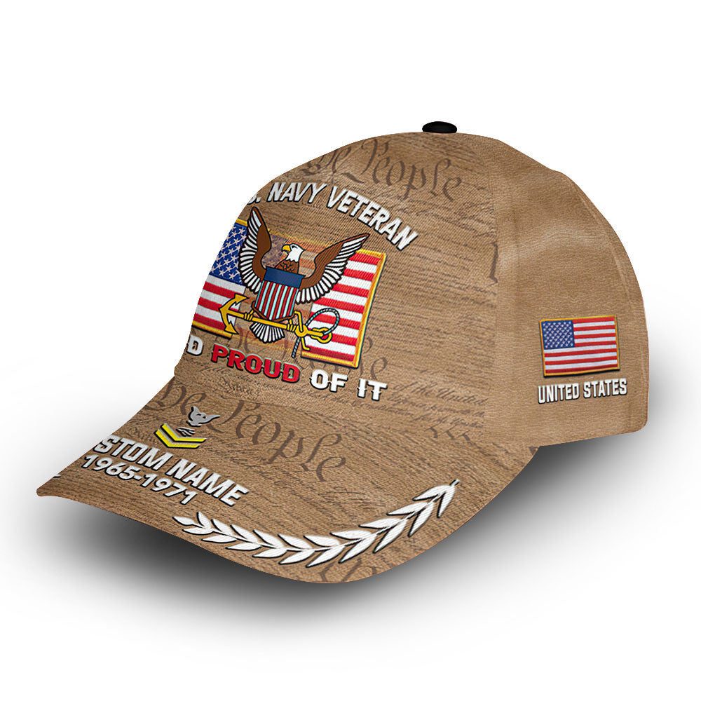 Premium Custom US Navy Cap VPVC014007, Gifts For Navy Veteran, Best Gifts On Father's Day, Armed Forces Day, Independence Day, Veterans Day.