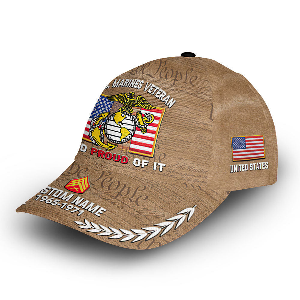 Premium Custom USMC Cap VPVC014008, Gifts For Marine Veteran, Best Gifts On Father's Day, Armed Forces Day, Independence Day, Veterans Day.
