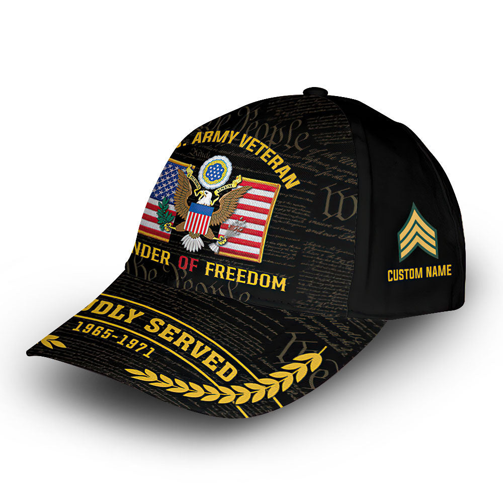 Premium Custom US Army Cap VPVC014101, Gifts For Army Veteran, Gifts For Dad, For Husband, Best Gifts On Father's Day, Armed Forces Day, Independence Day, Veterans Day.