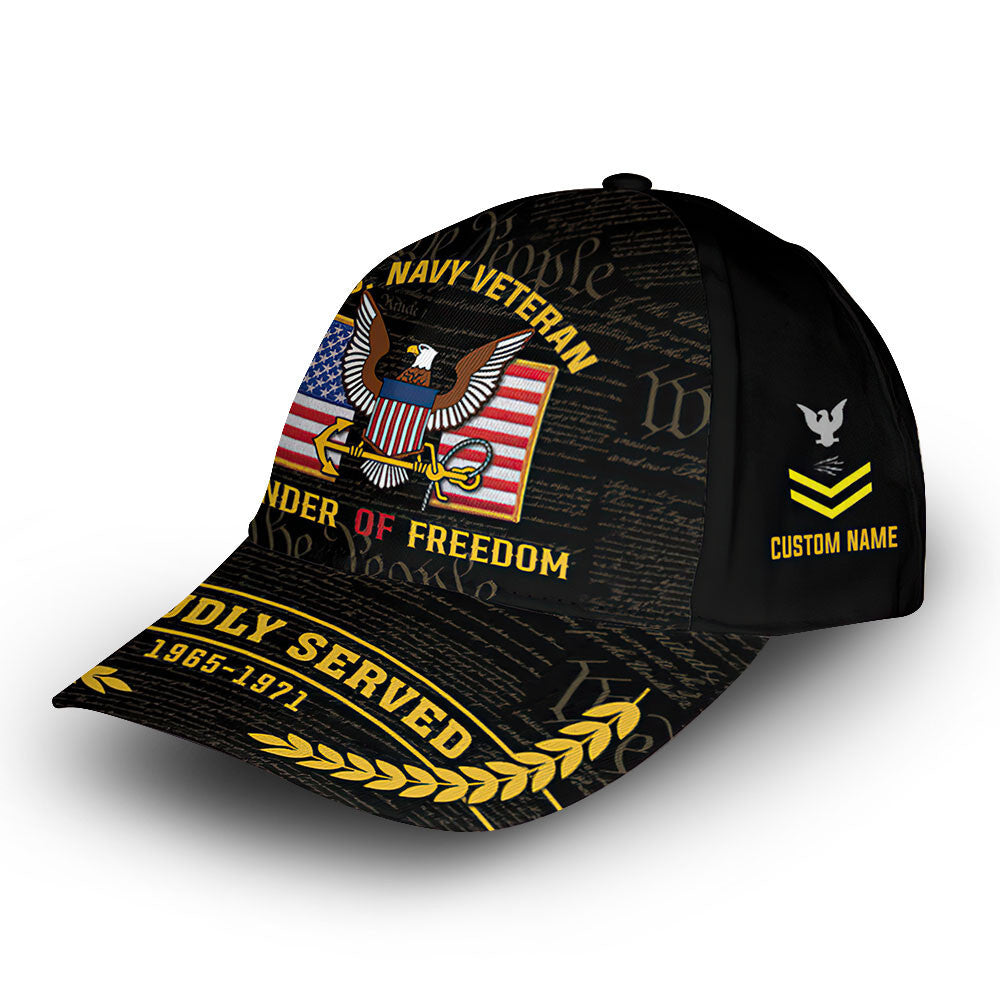 Premium Custom US Navy Cap VPVC014102, Gifts For Navy Veteran, Gifts For Dad, For Husband, Best Gifts On Father's Day, Armed Forces Day, Independence Day, Veterans Day.